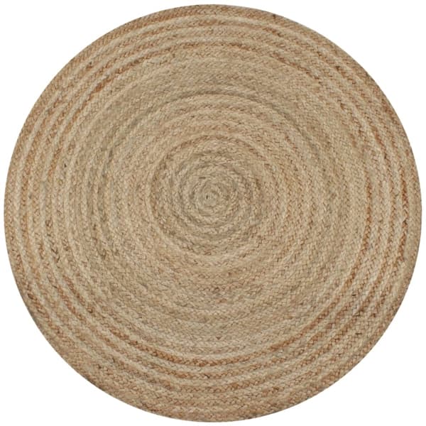 vidaXL Jutematta flätad rund 150 cm Beige