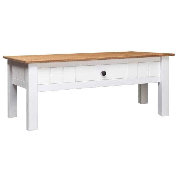 vidaXL Soffbord vit 100x60x45 cm massiv furu panama Vit