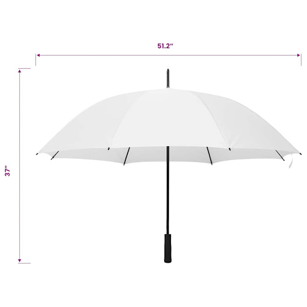 vidaXL Paraply vit 130cm Vit