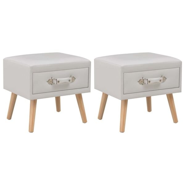 vidaXL Sängbord 2 st vit 40x35x40 cm konstläder Vit