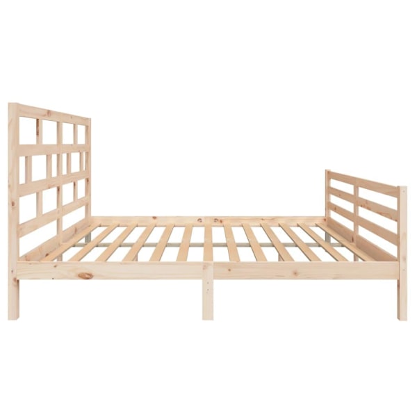 vidaXL Sängram massiv furu 160x200 cm Brun