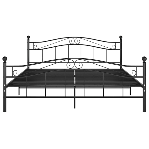 vidaXL Sängram utan madrass svart metall 160x200 cm Svart