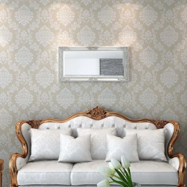 vidaXL Väggspegel i barockstil 100x50 cm silver Silver