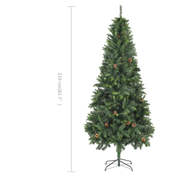 vidaXL Plastgran med kottar grön 210 cm Grön
