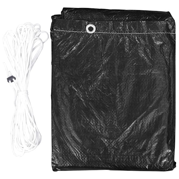 vidaXL Hammockskydd 10 öljetter 2 dragkedjor 255x145x170 cm Svart