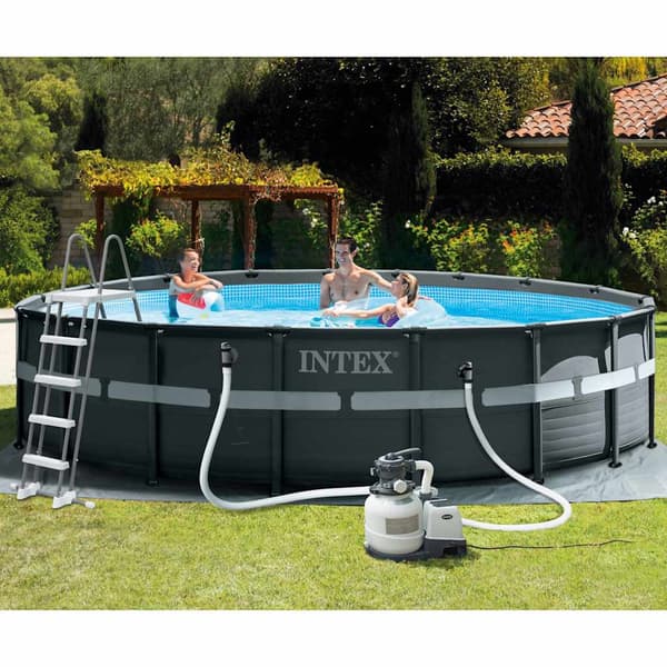 Intex Pool Ultra XTR 549x132 cm med sandfilterpump Grå