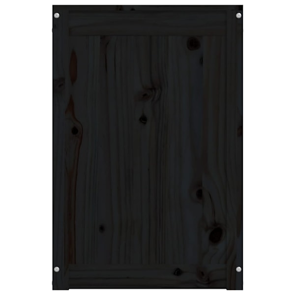vidaXL Tvättkorg svart 44x44x66 cm massiv furu Svart