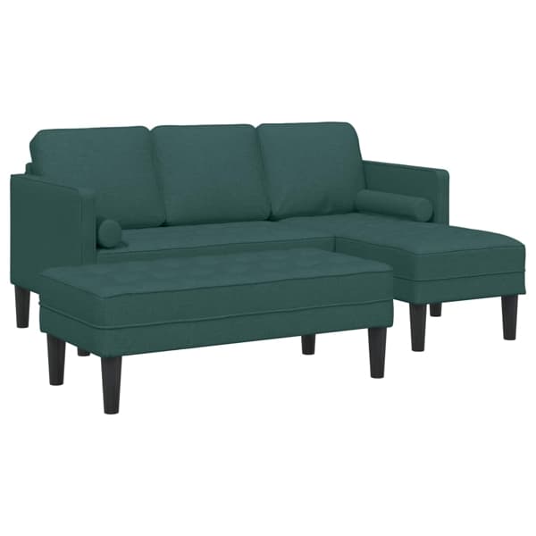 vidaXL Soffset med kudde 2 pcs Mörkgrön Polyester Grön