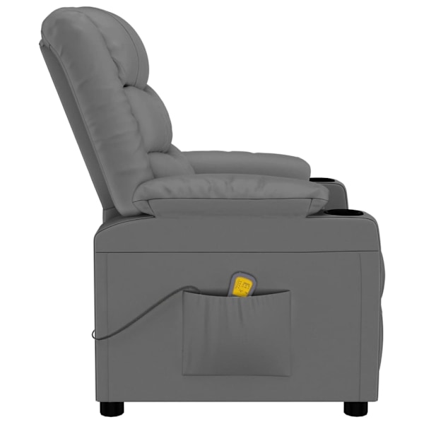 vidaXL Massagefåtölj grå konstläder Grå