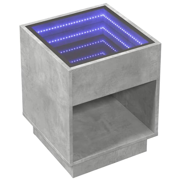 vidaXL Soffbord med Infinity LEDs betonggrå 40x40x50 cm Grå