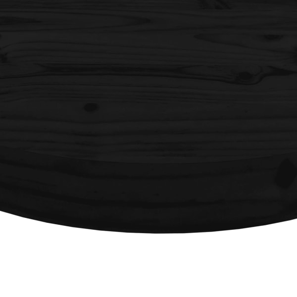 vidaXL Bordsskiva rund svart Ø60x3 cm massiv furu Svart