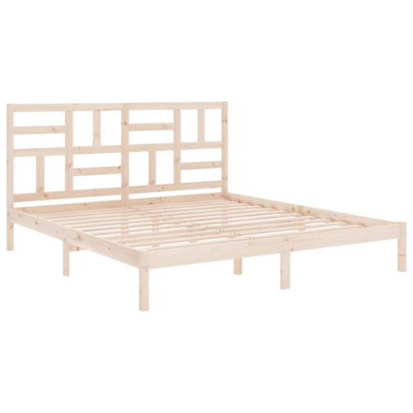 vidaXL Sängram massivt trä 200x200 cm Brun