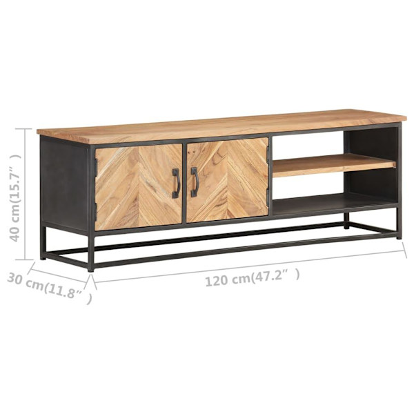 vidaXL TV-bänk 120x30x40 cm massivt akaciaträ Brun