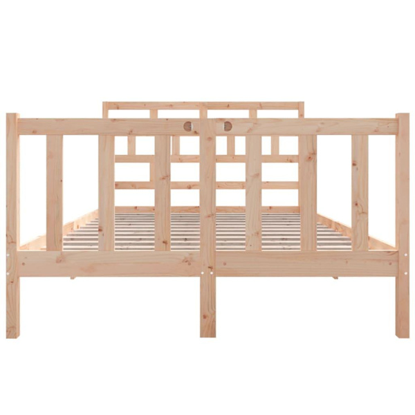 vidaXL Sängram massiv furu 140x190 cm Brun