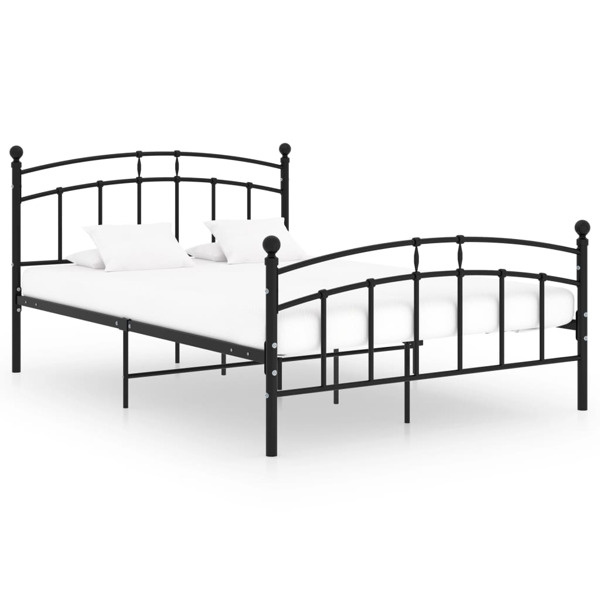vidaXL Sängram svart metall 200x200 cm Svart