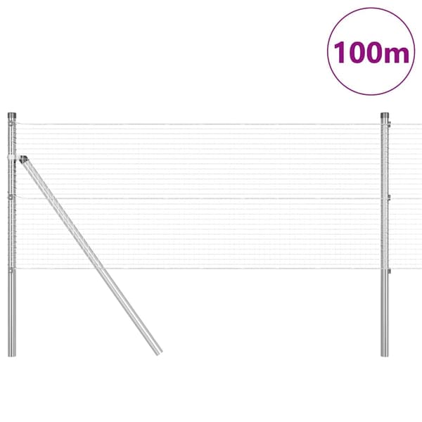 vidaXL Markfixerat Svetsat Stängsel 100 x 0,6 m (B x H) Silver