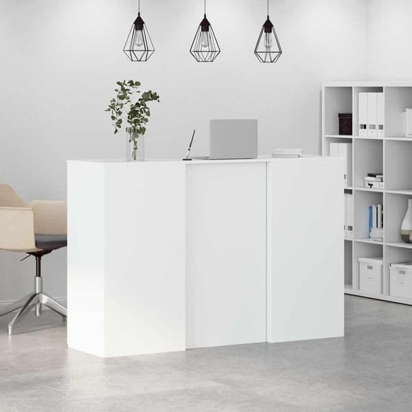 vidaXL Receptionsdisk vit 155x50x103,5 cm konstruerat trä Vit