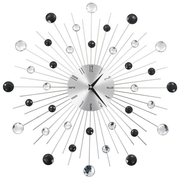 vidaXL Väggklocka med Quartz-urverk 50 cm modern design Silver