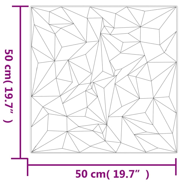 vidaXL Väggpaneler 48 st svart 50x50 cm XPS 12 m² ametist Svart