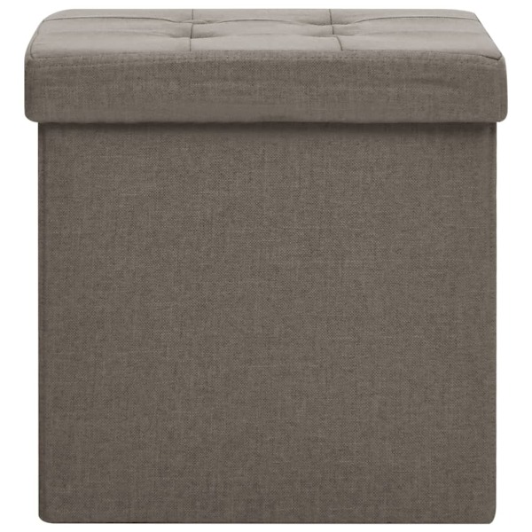 vidaXL Hopfällbara förvaringspallar 2 st taupe konstlinne Taupe