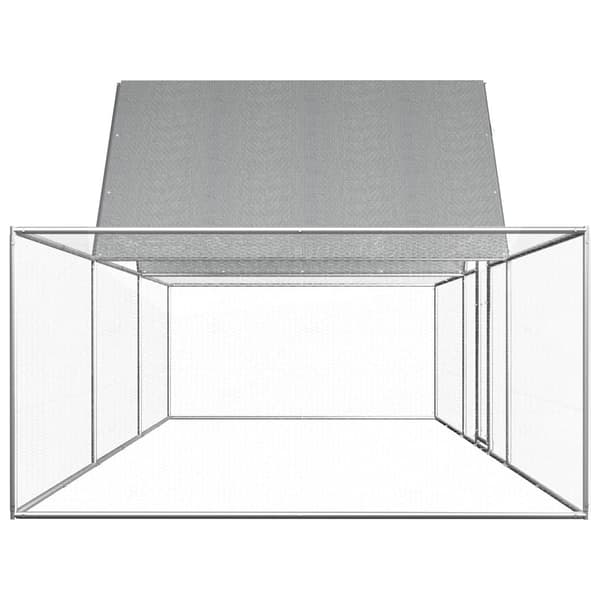 vidaXL Hönsbur 6x2x2 m galvaniserat stål Silver