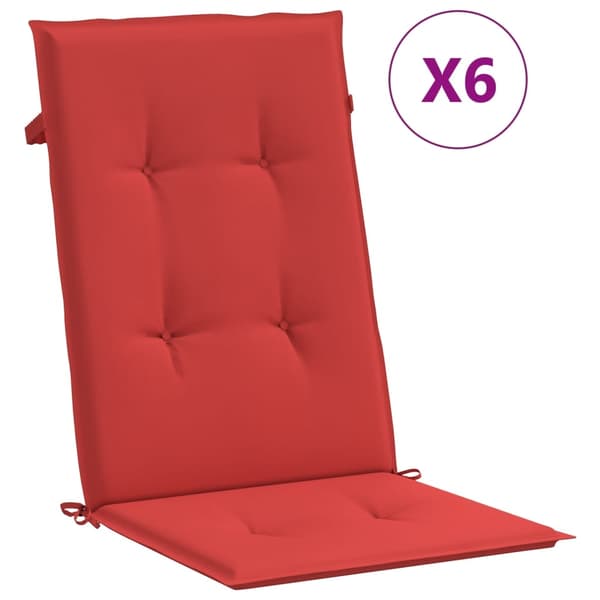 vidaXL Fällbara fåtöljer med dynor, 6 st, massivt trä, teak Brun