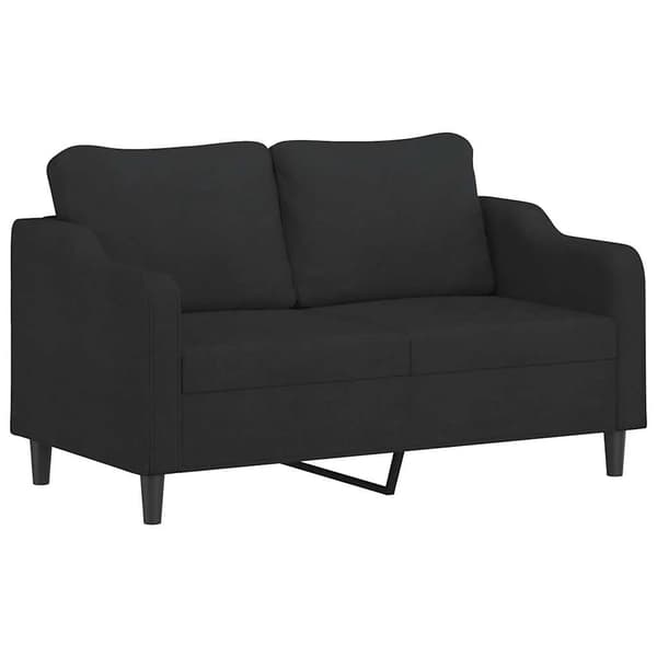 vidaXL Soffgrupp med dynor 3 delar svart tyg art