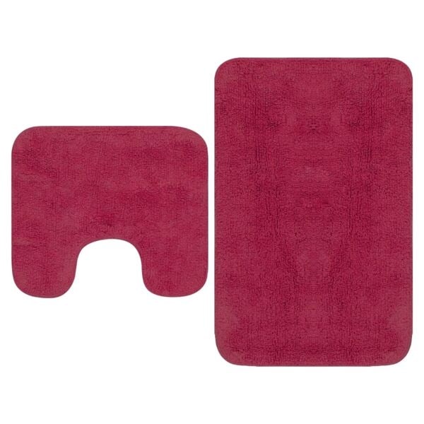vidaXL Badrumsmattor 2 st tyg fuchsia Rosa