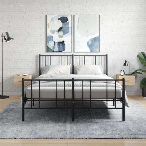 vidaXL Väggmonterade sängbord 2 st sonoma-ek 35x35x20 cm Brun