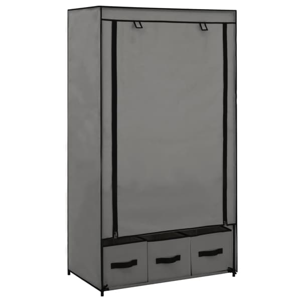vidaXL Garderob grå 87x49x159 cm tyg grå
