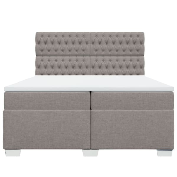 vidaXL Ramsäng med madrass taupe 200x200 cm tyg Taupe