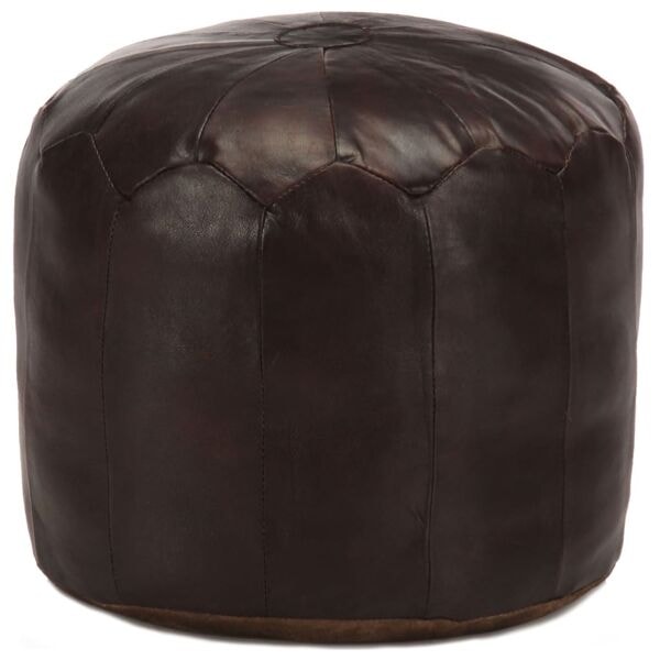 vidaXL Sittpuff mörkbrun 40x35 cm äkta getskinn Brun