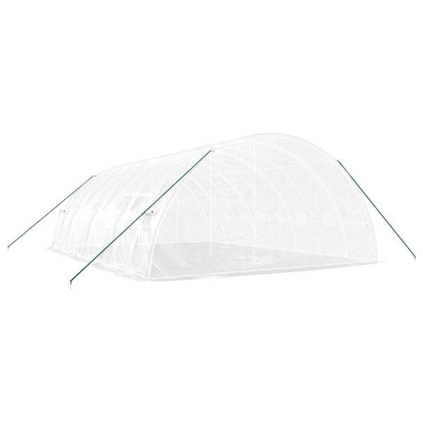 vidaXL Växthus med stålram vit 48 m² 8x6x2,85 m Vit