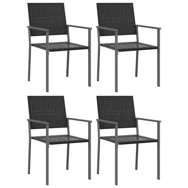 vidaXL Matgrupp för trädgården 5 delar konstrottning & stål art