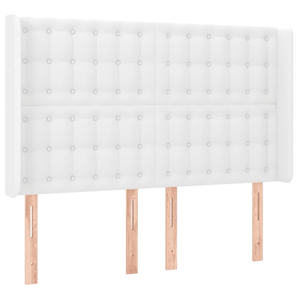 vidaXL Sänggavel LED vit 147x16x118/128 cm konstläder Vit