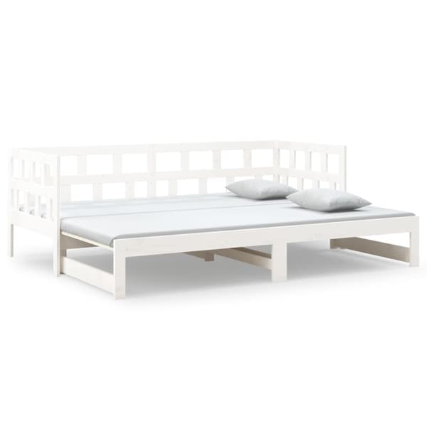 vidaXL Bäddsoffa vit massiv furu 2x(90x200) cm Vit