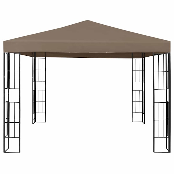 vidaXL Paviljong med ljusslinga LED 3x3 m taupe Taupe