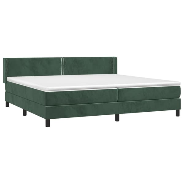 vidaXL Ramsäng med madrass mörkgrön 200x200 cm sammet Grön
