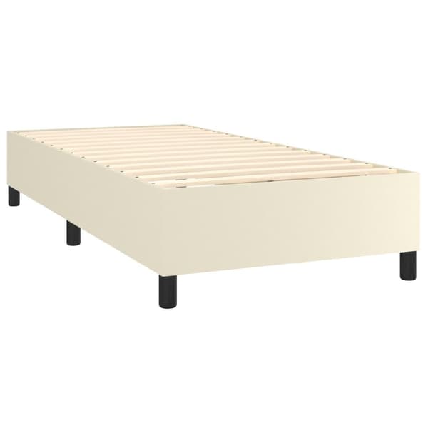 vidaXL Ramsäng gräddvit 90x190 cm konstläder Kräm