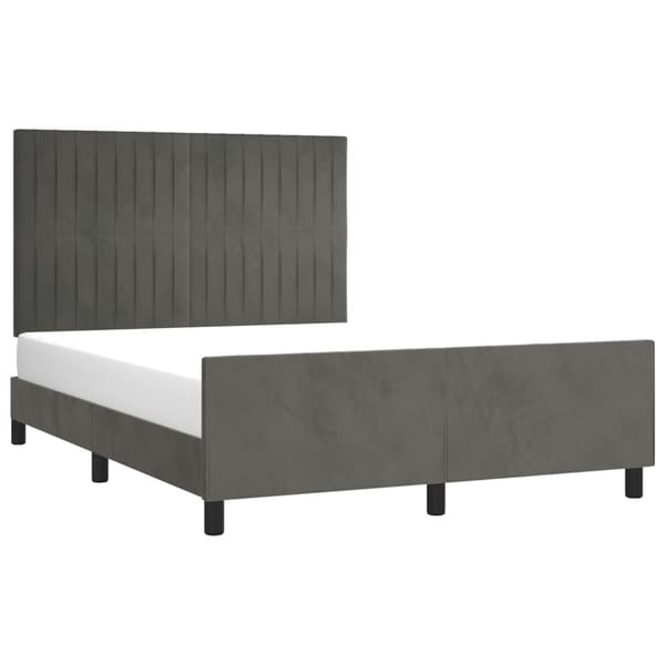 vidaXL Sängram utan madrass mörkgrå 140x200 cm sammet Grå