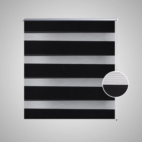 vidaXL Rullgardin randig svart 120 x 230 cm transparent Svart