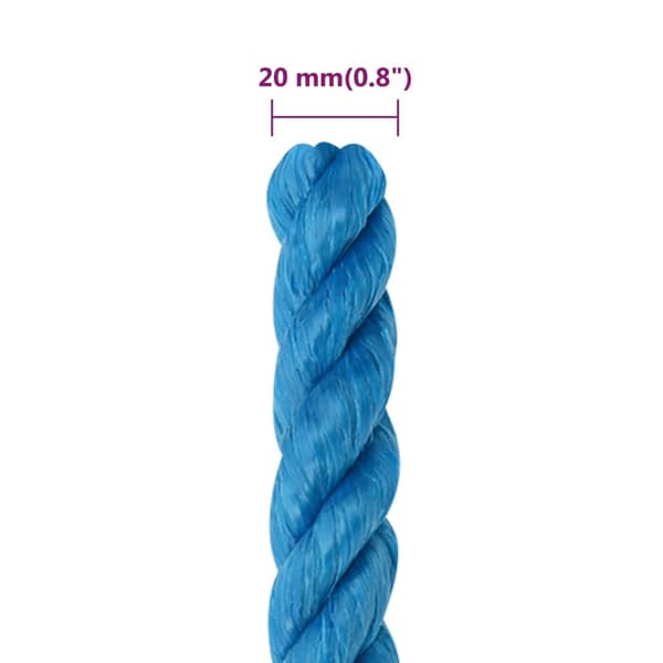 vidaXL Rep blå 20 mm 100 m polypropylen Blå