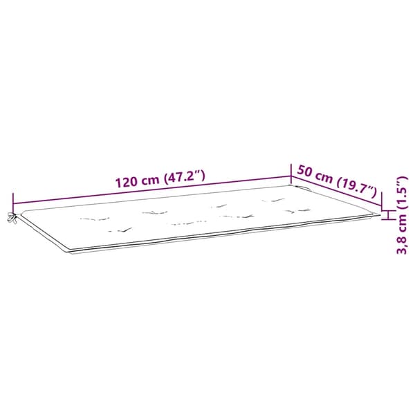 vidaXL Trädgårdsbänk med dyna 120 cm bambu grå