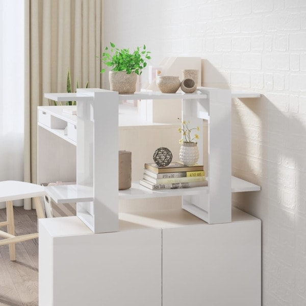 vidaXL Bokhylla/Rumsavdelare vit högglans 80x30x51 cm Vit