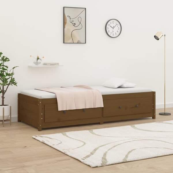 vidaXL Dagbädd 90x190 cm massiv furu honungsbrun Brun