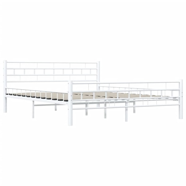vidaXL Sängram med huvudgavel utan madrass vit 160x200 cm metall Vit