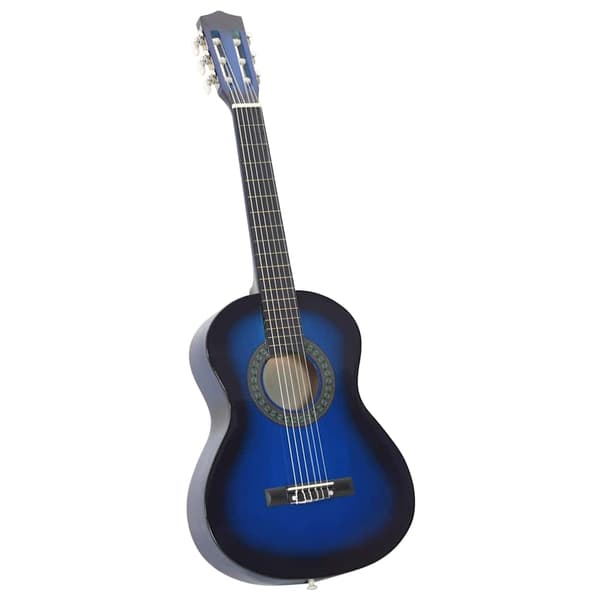 vidaXL Klassisk gitarr för nybörjare 8 delar blå 1/2 34" Blå