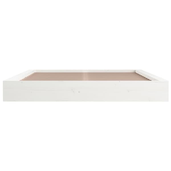 vidaXL Sängram massivt trä 150x200 cm vit Vit