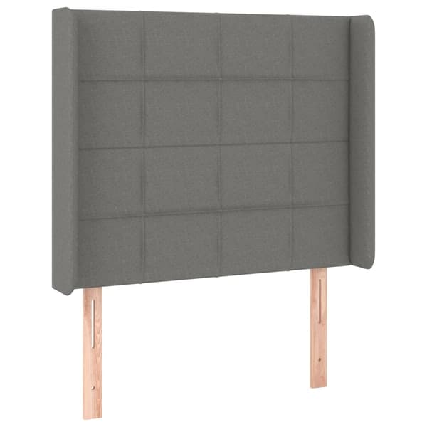 vidaXL Ramsäng med madrass & LED mörkgrå 90x190 cm tyg Grå
