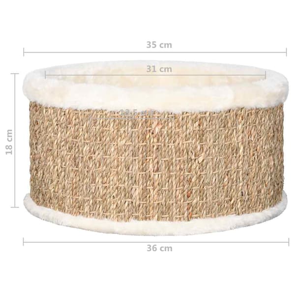 vidaXL Rund kattkorg 36 cm sjögräs Beige